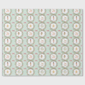 Whimsical Christmas Wreaths and Toys Geschenkpapier (Flach)