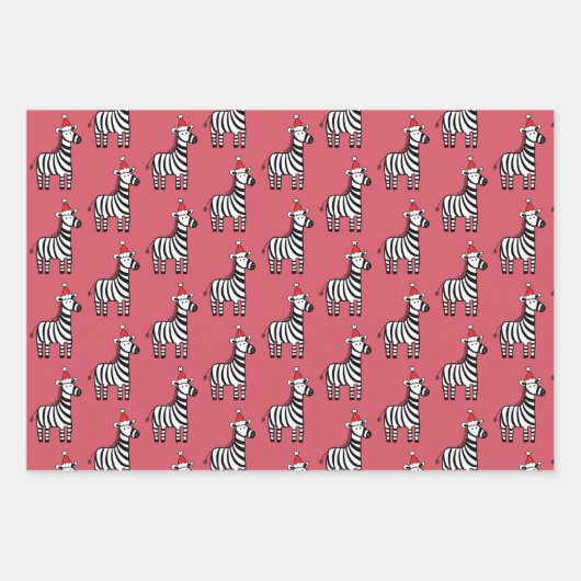 Whimsical Christmas Zebras Geschenkpapier Set (Vorderseite 3)