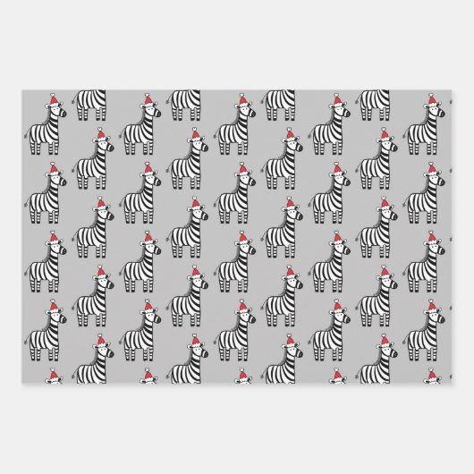 Whimsical Christmas Zebras Geschenkpapier Set (Vorderseite 2)