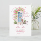 Whimsical Ciao Bella Italian Bridal Shower Einladung (Stehend Vorderseite)