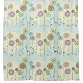 Whimsical Circle Blume Duschvorhang (Vorderseite)
