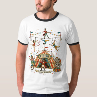Whimsical Circus Akrobaten & Seiltänzer Vint T-Shirt