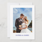 Whimsical Citrus Biue & flower Wedding  Einladung (Rückseite)