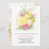 Whimsical Citrus Dreamy Lemon Girl Babydusche Einladung (Vorne/Hinten)