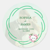 Whimsical Citrus & Green flower Wedding  Runder Aufkleber (Vorderseite)