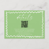 Whimsical Citrus Green QR Code Wedding Details Begleitkarte (Vorderseite)