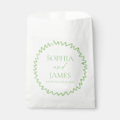 Whimsical Citrus Green Wavy Border Wedding Geschenktütchen (Vorderseite)