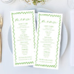 Whimsical Citrus Green Wavy Border Wedding Menükarte<br><div class="desc">This is a Whimsical Citrus Green Wavy Border Wedding Menu.</div>