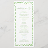 Whimsical Citrus Green Wavy Border Wedding Programm (Rückseite)