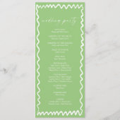 Whimsical Citrus Green Wavy Border Wedding Programm (Rückseite)