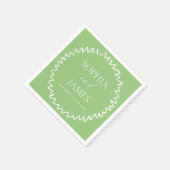 Whimsical Citrus Grün Wellenförmige Hochzeit Serviette (Ecke)