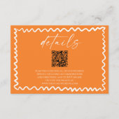 Whimsical Citrus Orange QR Code Wedding Details Begleitkarte (Vorderseite)