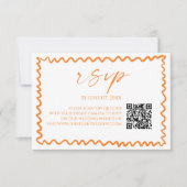 Whimsical Citrus Orange QR Code Wedding RSVP Karte (Vorderseite)