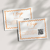 Whimsical Citrus Orange QR Code Wedding RSVP Karte