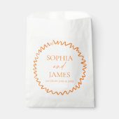 Whimsical Citrus Orange Wavy Border Wedding Geschenktütchen (Vorderseite)