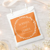 Whimsical Citrus Orange Wavy Border Wedding Geschenktütchen (Ausgeschnitten)