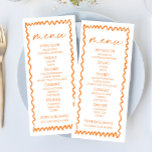 Whimsical Citrus Orange Wavy Border Wedding Menükarte<br><div class="desc">This is a Whimsical Citrus Orange Wavy Border Wedding Menu.</div>