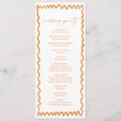 Whimsical Citrus Orange Wavy Border Wedding Programm (Rückseite)