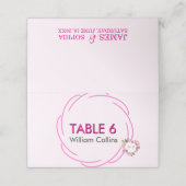 Whimsical Citrus Pink & flower Wedding   Platzkarte (Außenseite Aufgefaltet)