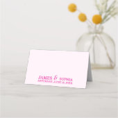 Whimsical Citrus Pink & flower Wedding   Platzkarte (Rückseite)