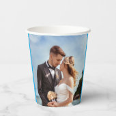 Whimsical Citrus Pink & flower Wedding  Sign Pappbecher (Rückseite)