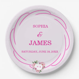 Whimsical Citrus Pink & flower Wedding  Sign Pappteller