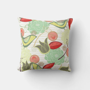 Whimsical Citrus Sweet Birds Floral Garden Kissen