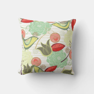 Whimsical Citrus Sweet Birds Floral Garden Kissen