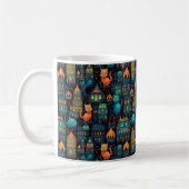 Whimsical City Cats AI Art Kaffeetasse (Links)