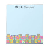 Whimsical City Scene Real Anwesen Agent Notepad Notizblock (Vorderseite)