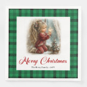 Whimsical Classic Dinner Setting Winter Scene   Serviette (Vorderseite)