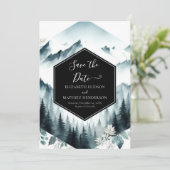 Whimsical Classic Mountain Wedding Save The Date (Stehend Vorderseite)