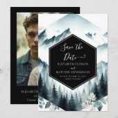 Whimsical Classic Mountain Wedding Save The Date (Vorne/Hinten)