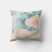 Whimsical Clouds Baby Girl Custom Birth Stats Kissen (Rückseite)