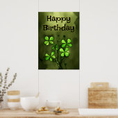 Whimsical Clovers Happy Birthday Poster (Küche)