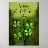 Whimsical Clovers Happy St Patrick's Day Poster (Vorne)
