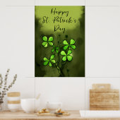 Whimsical Clovers Happy St Patrick's Day Poster (Küche)