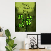 Whimsical Clovers Happy St Patrick's Day Poster (Heimbüro)