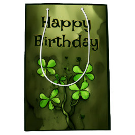 Whimsical Clovers Irish Happy Birthday Mittlere Geschenktüte