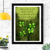Whimsical Clovers with Luck of the Irish Sprichwor Poster