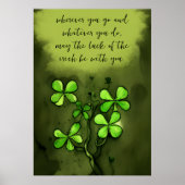 Whimsical Clovers with Luck of the Irish Sprichwor Poster (Vorne)