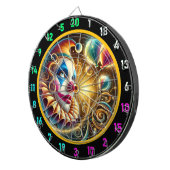 Whimsical Clown Face Dartboard mit Balloons Dartscheibe (Vorderseite rechts)