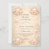 Whimsical Coastal Pearl Baby Shower Einladung (Vorderseite)