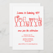 Whimsical Cocktail Drinks Custom Geburtstagsparty Einladung (Vorne/Hinten)