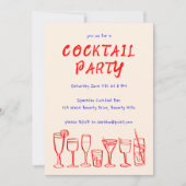 Whimsical Cocktail Drinks Custom Geburtstagsparty Einladung (Vorderseite)