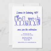 Whimsical Cocktail Drinks Custom Geburtstagsparty Einladung (Vorderseite)