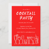 Whimsical Cocktail Drinks Custom Geburtstagsparty Einladung (Vorderseite)