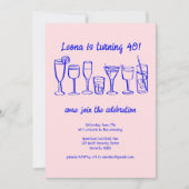 Whimsical Cocktail Drinks Custom Geburtstagsparty Einladung (Vorderseite)