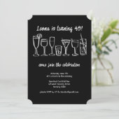 Whimsical Cocktail Drinks Custom Geburtstagsparty Einladung (Stehend Vorderseite)