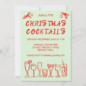 Whimsical Cocktail Drinks Custom Holiday Party Einladung (Vorderseite)